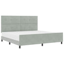 Box spring seng med hovedgærde Lysegrå 200 x 200 cm Fløjl