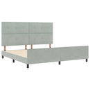 Box spring seng med hovedgærde Lysegrå 200 x 200 cm Fløjl