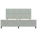 Box spring seng med hovedgærde Lysegrå 200 x 200 cm Fløjl