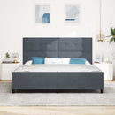 Box spring seng med hovedgærde Mørkegrå 200 x 200 cm Fløjl