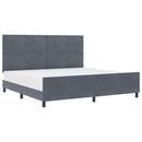 Box spring seng med hovedgærde Mørkegrå 200 x 200 cm Fløjl