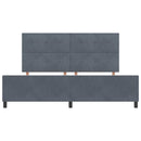 Box spring seng med hovedgærde Mørkegrå 200 x 200 cm Fløjl