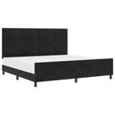 Box spring seng med hovedgærde Sort 200 x 200 cm Fløjl