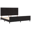 Box spring seng med hovedgærde Sort 200 x 200 cm Fløjl