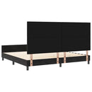 Box spring seng med hovedgærde Sort 200 x 200 cm Fløjl
