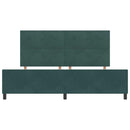 Box spring seng med hovedgærde Mørkegrøn 200 x 200 cm Fløjl