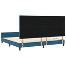 Box spring seng med hovedgærde Mørk blå 200 x 200 cm Fløjl