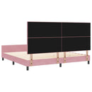 Box spring seng med hovedgærde Lyserød 200 x 200 cm Fløjl