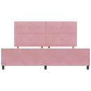 Box spring seng med hovedgærde Lyserød 200 x 200 cm Fløjl