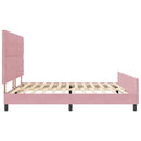Box spring seng med hovedgærde Lyserød 200 x 200 cm Fløjl
