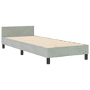 Box spring seng med hovedgærde Lysegrå 80 x 200 cm Fløjl
