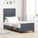 Box spring seng med hovedgærde Mørkegrå 80 x 200 cm Fløjl