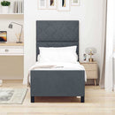 Box spring seng med hovedgærde Mørkegrå 80 x 200 cm Fløjl