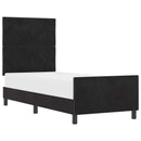 Box spring seng med hovedgærde Sort 80 x 200 cm Fløjl