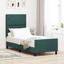 Box spring seng med hovedgærde Mørkegrøn 80 x 200 cm Fløjl