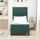 Box spring seng med hovedgærde Mørkegrøn 80 x 200 cm Fløjl