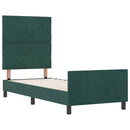 Box spring seng med hovedgærde Mørkegrøn 80 x 200 cm Fløjl