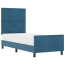 Box spring seng med hovedgærde Mørk blå 80 x 200 cm Fløjl