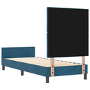 Box spring seng med hovedgærde Mørk blå 80 x 200 cm Fløjl