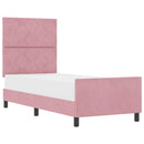 Box spring seng med hovedgærde Lyserød 80 x 200 cm Fløjl
