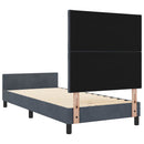 Box spring seng med hovedgærde Mørkegrå 90 x 190 cm Fløjl