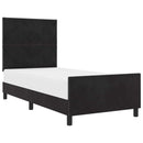 Box spring seng med hovedgærde Sort 90 x 190 cm Fløjl