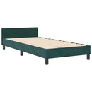 Box spring seng med hovedgærde Mørkegrøn 90 x 190 cm Fløjl