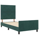 Box spring seng med hovedgærde Mørkegrøn 90 x 190 cm Fløjl