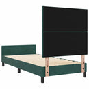Box spring seng med hovedgærde Mørkegrøn 90 x 190 cm Fløjl