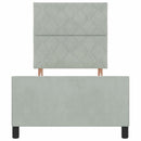 Box spring seng med hovedgærde Lysegrå 90 x 200 cm Fløjl