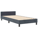 Box spring seng med hovedgærde Mørkegrå 90 x 200 cm Fløjl