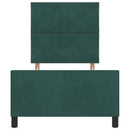 Box spring seng med hovedgærde Mørkegrøn 90 x 200 cm Fløjl