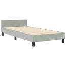Box spring seng med hovedgærde Lysegrå 100 x 200 cm Fløjl