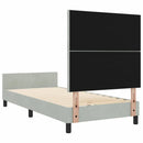 Box spring seng med hovedgærde Lysegrå 100 x 200 cm Fløjl