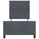 Box spring seng med hovedgærde Mørkegrå 100 x 200 cm Fløjl