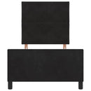 Box spring seng med hovedgærde Sort 100 x 200 cm Fløjl