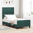 Box spring seng med hovedgærde Mørkegrøn 100 x 200 cm Fløjl