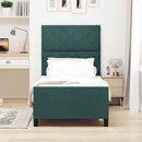 Box spring seng med hovedgærde Mørkegrøn 100 x 200 cm Fløjl