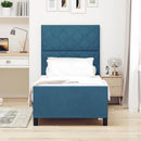 Box spring seng med hovedgærde Mørk blå 100 x 200 cm Fløjl