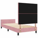 Box spring seng med hovedgærde Lyserød 100 x 200 cm Fløjl