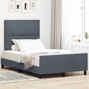 Box spring seng med hovedgærde Mørkegrå 120 x 190 cm Fløjl