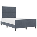 Box spring seng med hovedgærde Mørkegrå 120 x 190 cm Fløjl