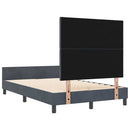 Box spring seng med hovedgærde Mørkegrå 120 x 190 cm Fløjl