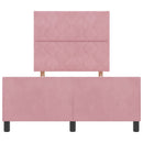 Box spring seng med hovedgærde Lyserød 120 x 190 cm Fløjl