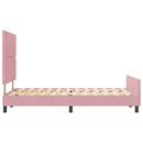 Box spring seng med hovedgærde Lyserød 120 x 190 cm Fløjl