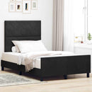 Box spring seng med hovedgærde Sort 120 x 200 cm Fløjl