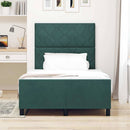 Box spring seng med hovedgærde Mørkegrøn 120 x 200 cm Fløjl