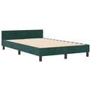 Box spring seng med hovedgærde Mørkegrøn 120 x 200 cm Fløjl