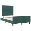 Box spring seng med hovedgærde Mørkegrøn 120 x 200 cm Fløjl