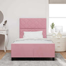 Box spring seng med hovedgærde Lyserød 120 x 200 cm Fløjl